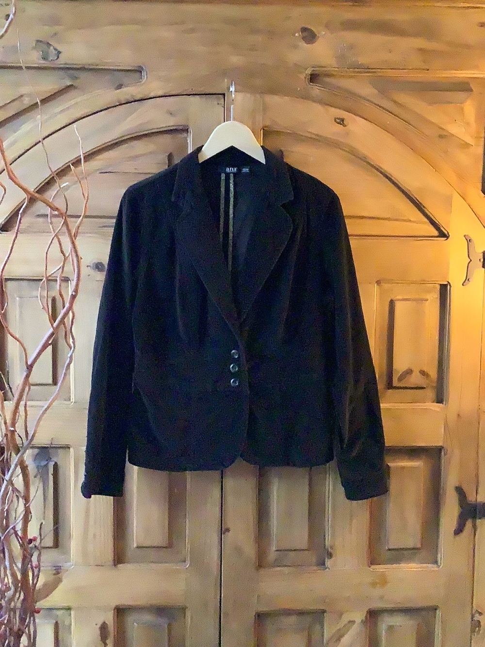 a.n.a Black Velvet Women's Blazer Jacket